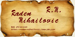 Raden Mihailović vizit kartica